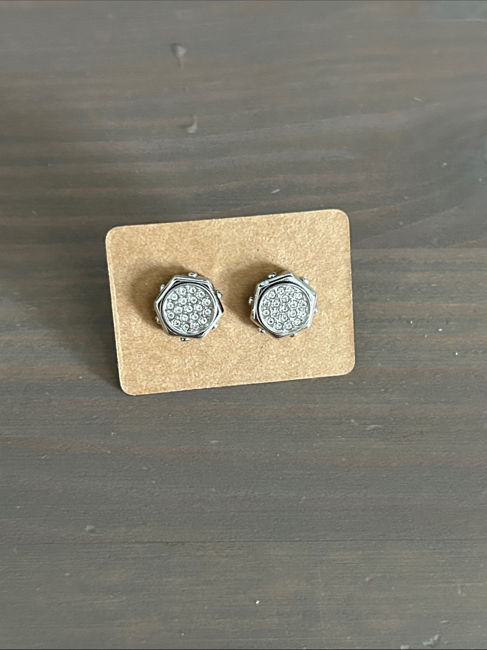 Crystal Pavé Silver-Tone Stud Earrings